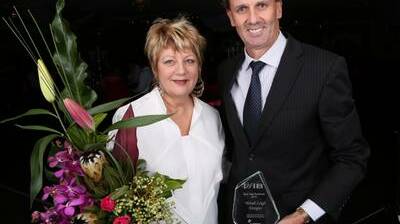 Terry Widdicombe, of IMB, with the award winning Wendi Leigh. Picture by Greg Ellis.
