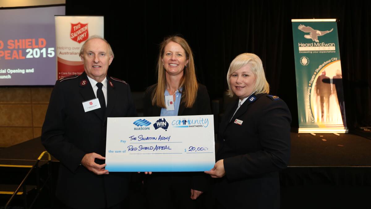 The Bluescope WIN partnership kicked off the 2015 Red Shield Appeal with a $20,000 donation at the annual business luncheon in Wollongong on Friday. Picture by Greg Ellis.
