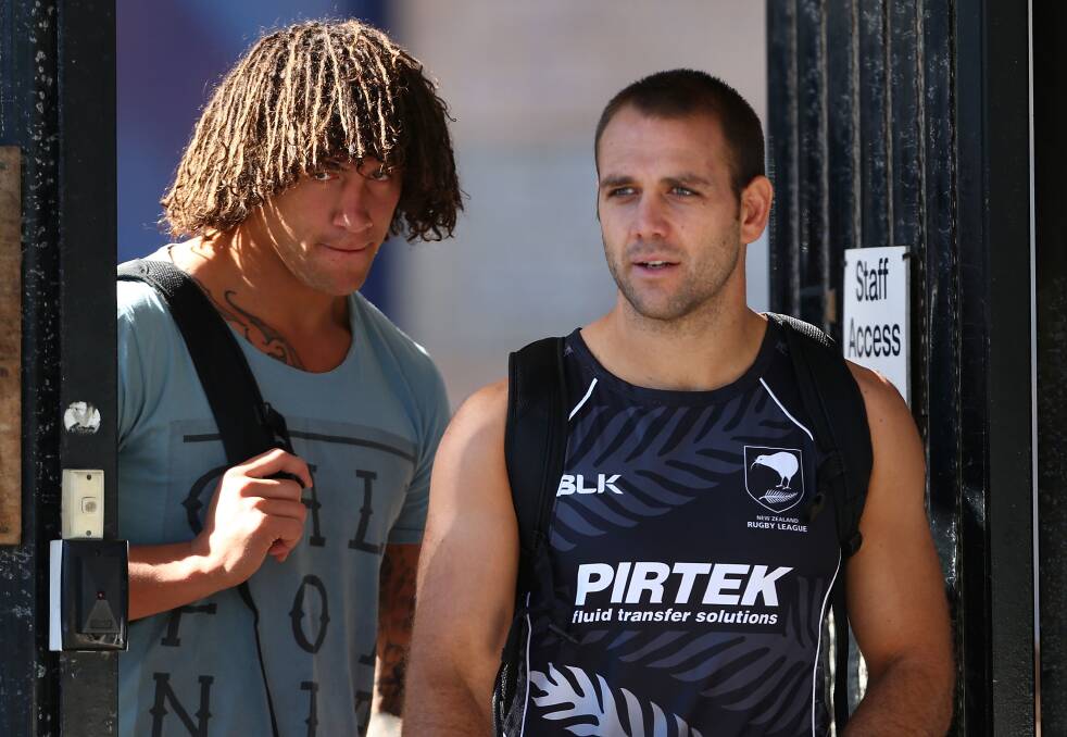 Dragons winger Jason Nightingale (right) has been called in to the Kiwis squad. Picture: GETTY IMAGES