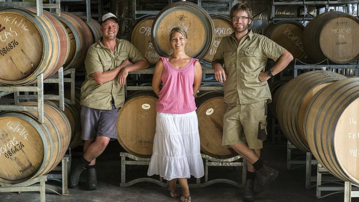 Jodi McPherson raised more than $10,000 for Bowel Cancer Australia with the help of Margaret River Wine Makers winemaker (and her husband) Cam McPherson and company owner Greg Garnish. Photo by Sandy Powell. – Margaret River Mail