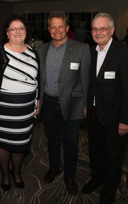 Thank you: At the Destination Wollongong partner function were Tania Brown, Cr Leigh Colacino and Stuart Barnes. Picture: Greg Ellis.
