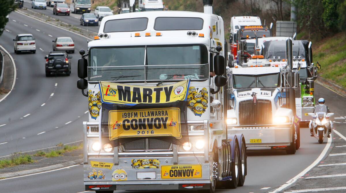 ILLAWARRA CONVOY: Marty Haynes on his way down Mount Ousley Road in November 2016 during the Illawarra Convoy. Picture: Adam McLean
