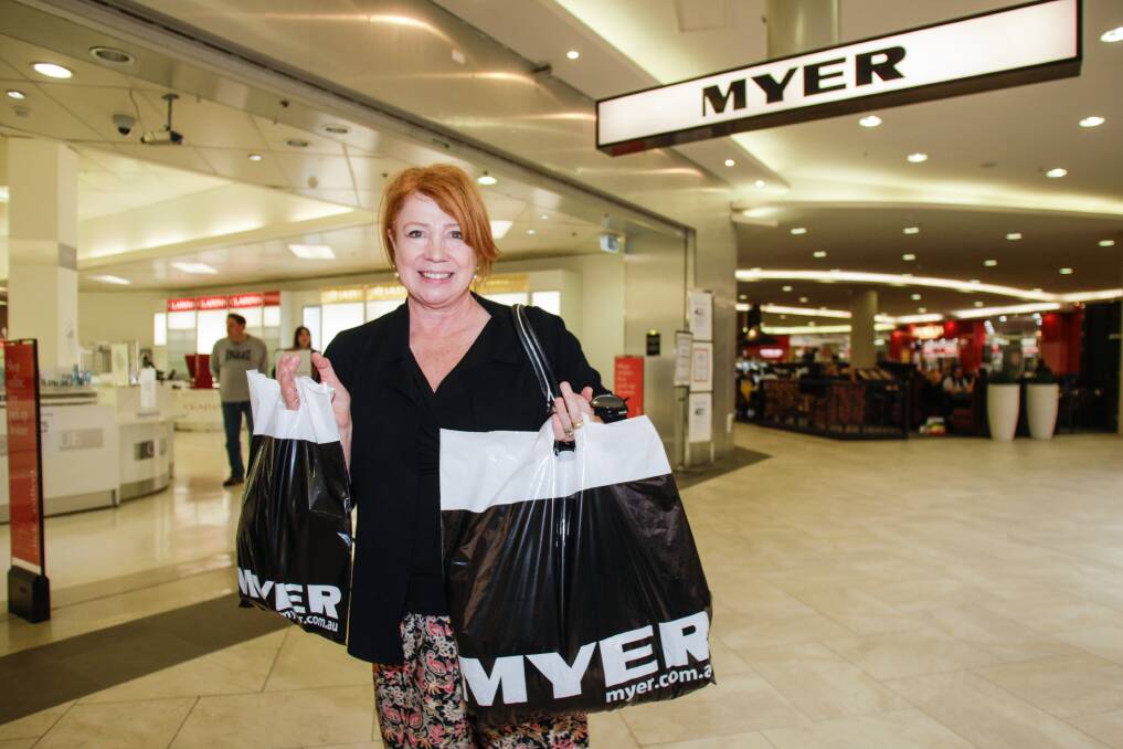 Last days: Ros Williams snapped up some final bargains at Myer on Friday. Pic: Georgia Matts.