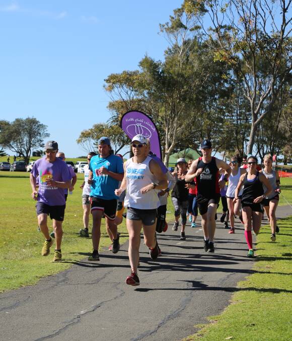 Runners: Some of the participants in the Parkinson's 5km run at Stuart Park. Picture: Greg Ellis

