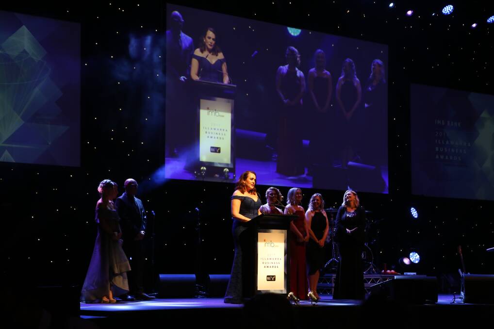 Start up superstar: Diana Foye, of Foye Legal, accepting the Outstanding New Illawarra Business in October.

