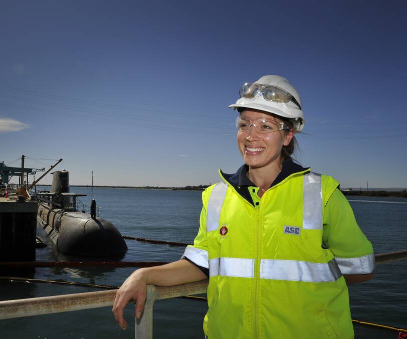 Opportunity: ASC worker Debbie Spence after the Prime Minister Malcolm Turnbull announced DCNS would build Australia's 12 new submarines. Picture: David Mariuz