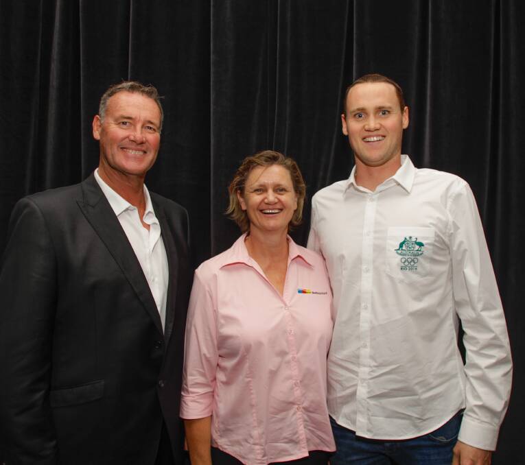 Swimming family: Ron, Susie and David McKeon at the Illawarra Women In Business lunch. Picture Georgia Matts
