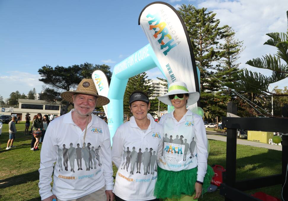 Melanoma March: Paul Cooney, Anne Clarke and Millie Freckelton know the importance of raising funds and awareness about Melanoma. 
