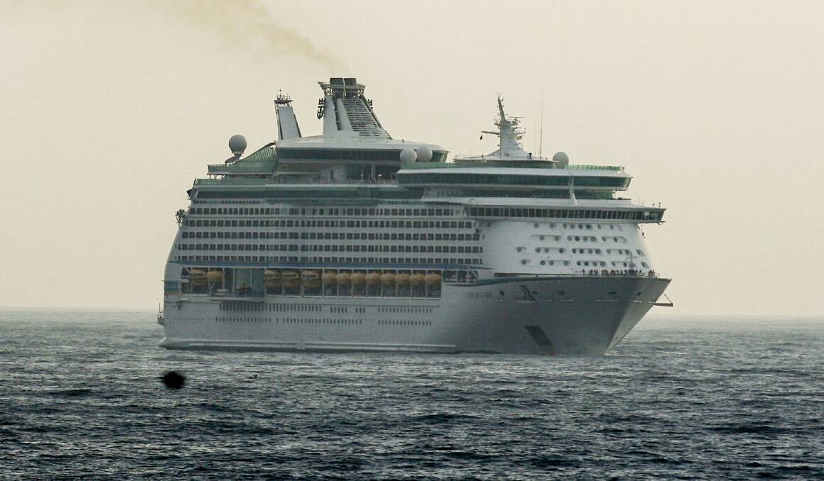Smooth sailing: Voyager of the Seas heads towards Port Kembla on Tuesday morning. Pic: Georgia Matts



