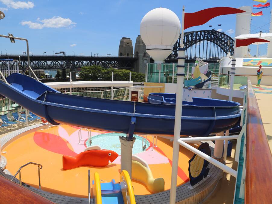 Something for all ages: A children's pool and play area is one of many activities on the main deck of Radiance of the Seas. Picture: Greg Ellis.