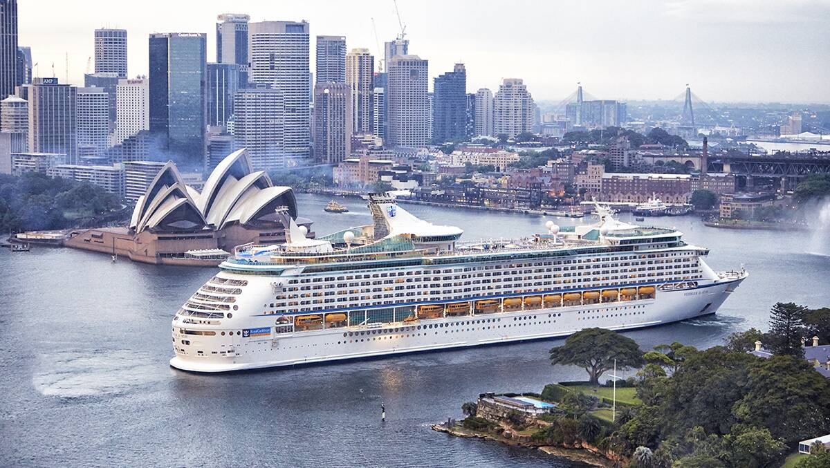 Giant visitor: The majestic Voyager of the Seas in Sydney Harbour is just three days away from berthing Port Kembla Harbour.
