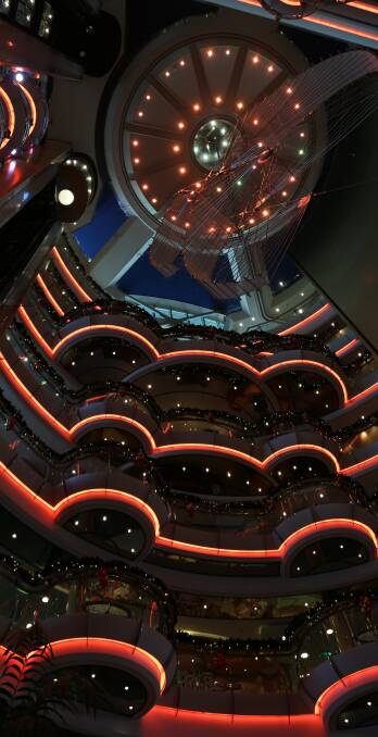 Centrepiece: A spectacular feature of Radiance of the Seas is at the centre of the ship and looks like something out of a futuristic space station. Picture: Greg Ellis.