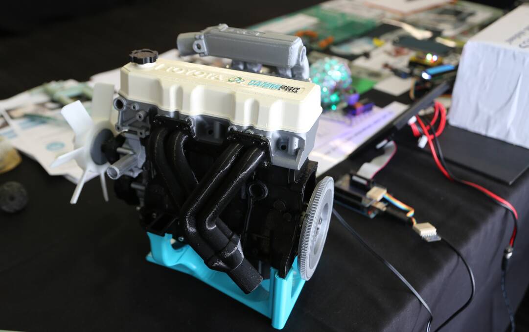 Advanced manufacturing: 3D printed motor at Wollongong industry showcase. Picture: Greg Ellis.
