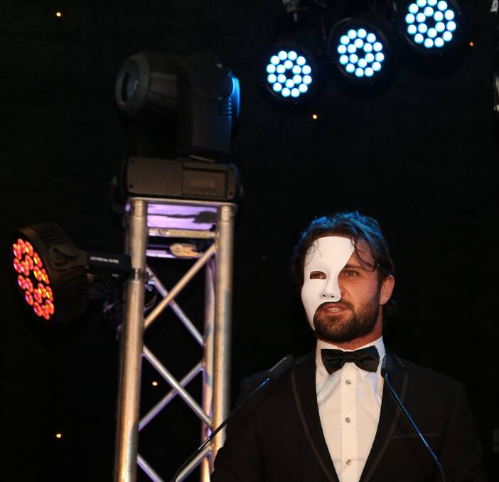 
Mask mission: IRT Foundation's Toby Dawson was a phantom with a cause for the first Neverland Masquerade Ball that helped raise more than $21,500 at City Beach Function Centre last Wednesday. Picture: Greg Ellis



