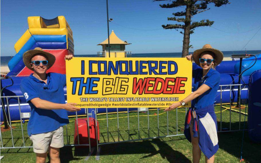 Summer fun: Conquerers near the Little Wedgie which will be one of the water fun attactions coming to Lang Park Wollongong next month.
