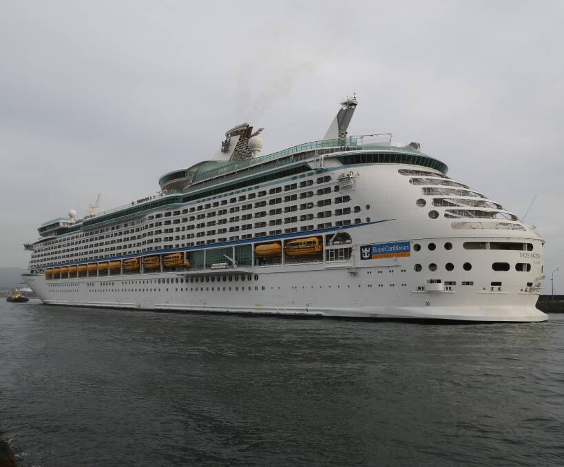First visit: Voyager of the Seas arriving in Port Kembla in December. Picture: Greg Ellis.
