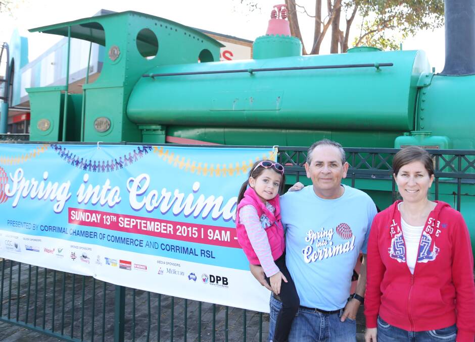 After months of planning and preparation Paul and Meri Boultwood and their daughter Keira are ready for Sunday’s Spring Into Corrimal. Picture by Greg Ellis.

