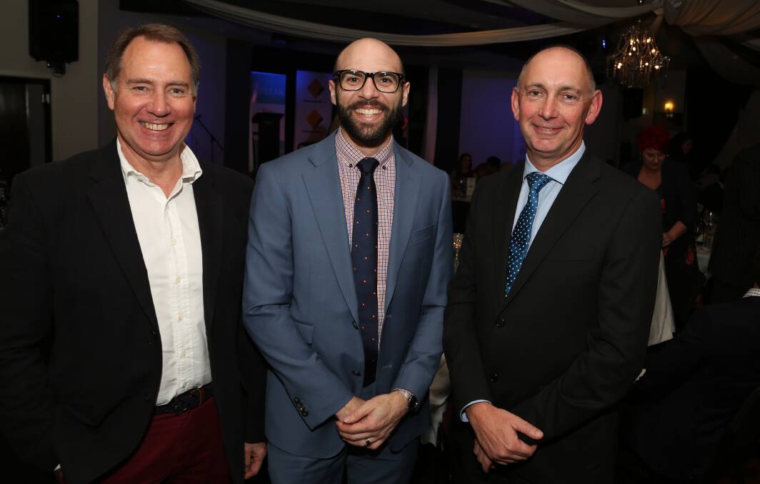 Sponsors: Pillar's Peter Brook, KPMG Wollongong's David Apolo and Commonwealth Bank's Kevin Ayres. Picture: Greg Ellis.
