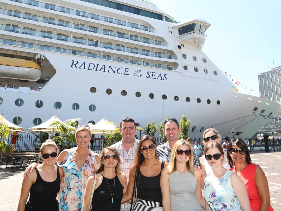 Larger than life: As they pull up the Destination Wollongong team get an idea of the sheer size and scale of Radiance of the Seas. Picture: Greg Ellis
