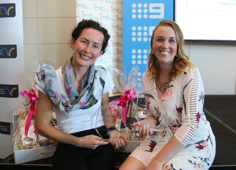Winning grin: Sarah Nolen, of Birdblack Design, after being named Illawarra Women in Business (IWIB) 2017 Young Businesswoman of the Year. Picture: Greg Ellis.

