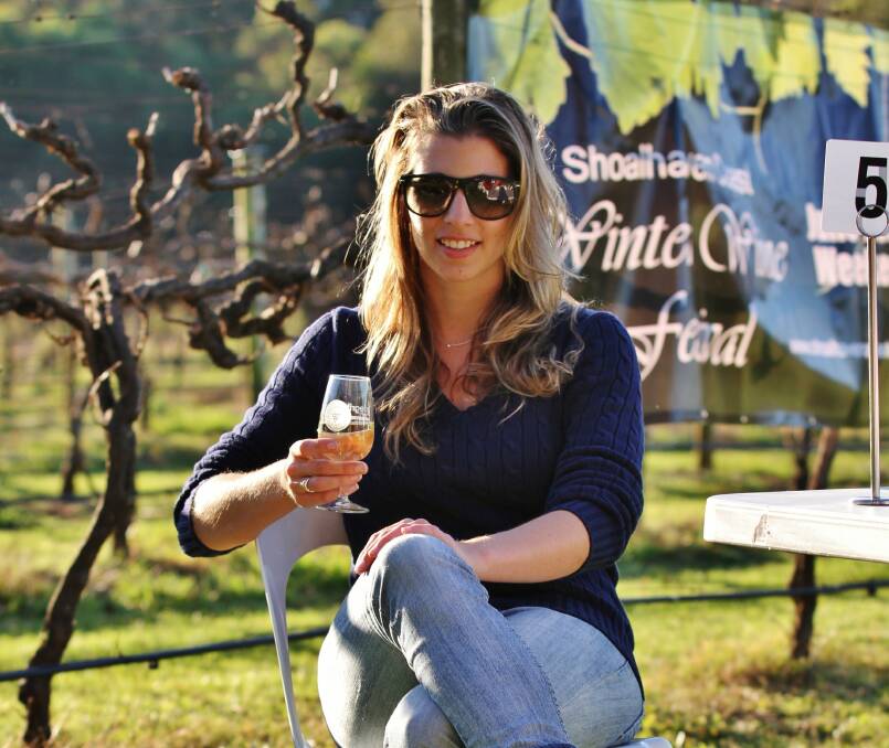 Winter Wine Wonderland: Amanda Cole soaking up the good food, wine and entertainment at Cambewarra Estate near Nowra. Picture: Greg Ellis.

