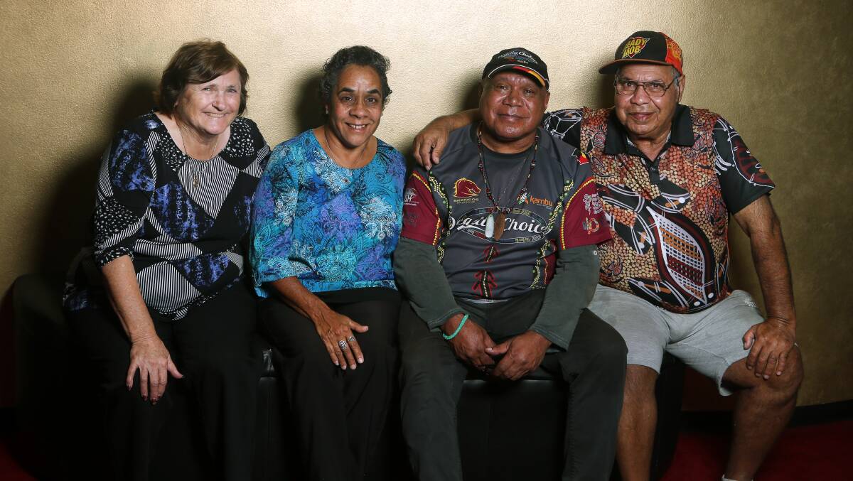 Elders meet Roach: Aunty Eileen Jenner, Aunty Lindy Lawler, Archie Roach and Uncle Richard Archibald. Picture: Sylvia Liber.



 