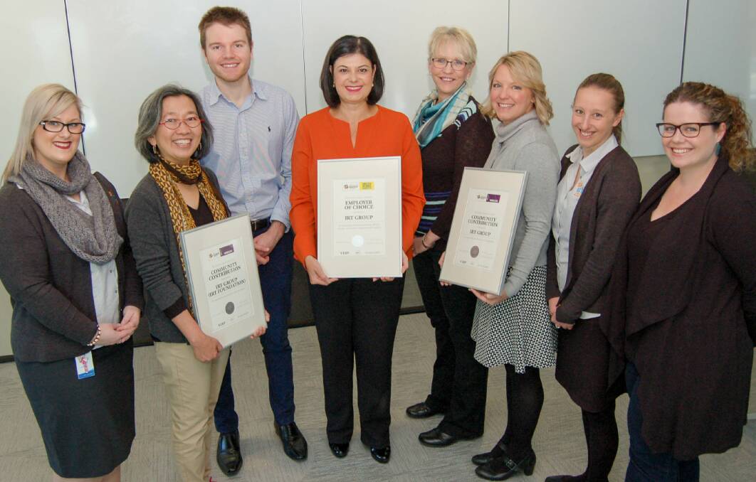 National awards: IRT Group chief executive Nieves Murray (centre) with IRT employees from the award-winning People & Culture and IRT Foundation teams. Picture: Gretel Van-Lane.