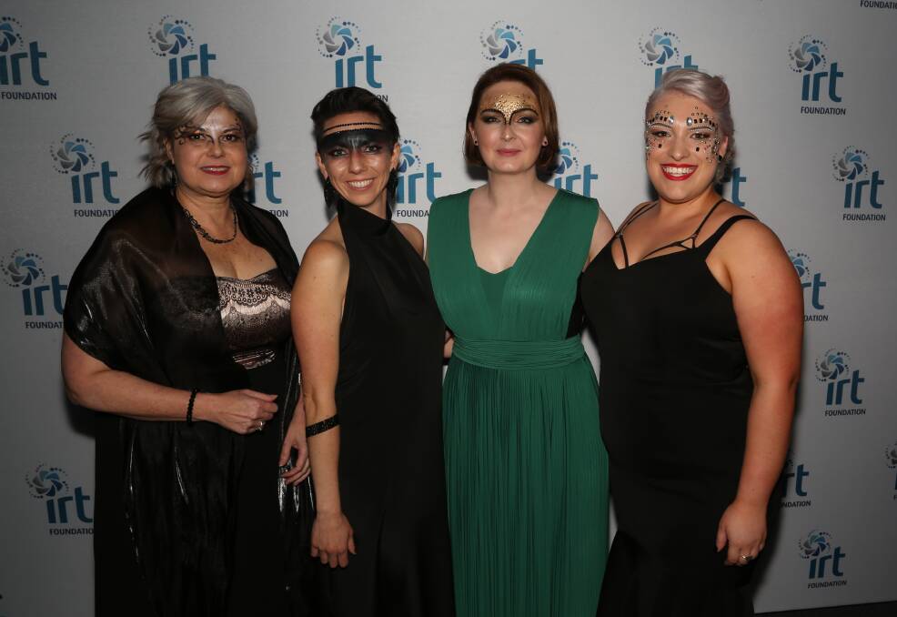Fundraiser: IRT chief executive Nieves Murray with Gretel Van-Lane, Myra Basic and Rose Shapley at the Neverland Ball. Picture: Greg Ellis. 
