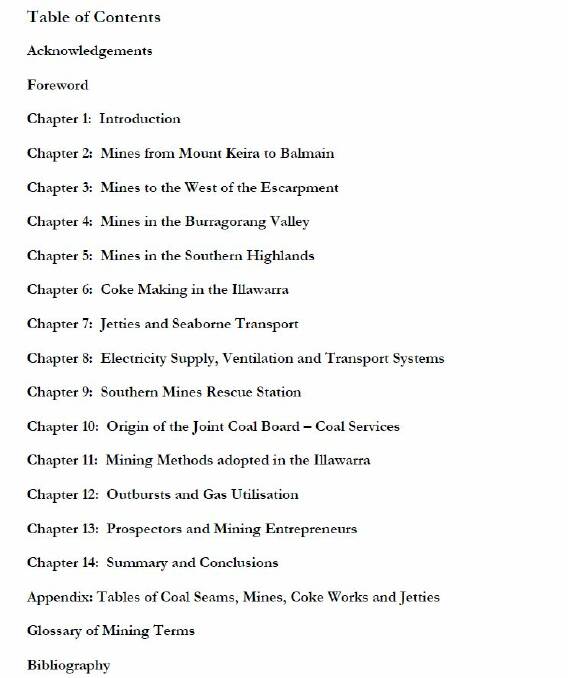 Table of contents from Book Two
