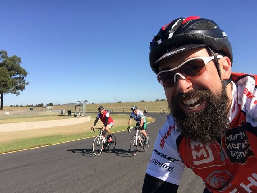 Raising funds: MMJ Town Planning director Luke Rollinson riding during Endure For a Cure.

