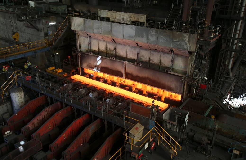 Encouraging signs: Steel emerging from the blast furnace at Port Kembla Steelworks. Picture: Sylvia Liber.

