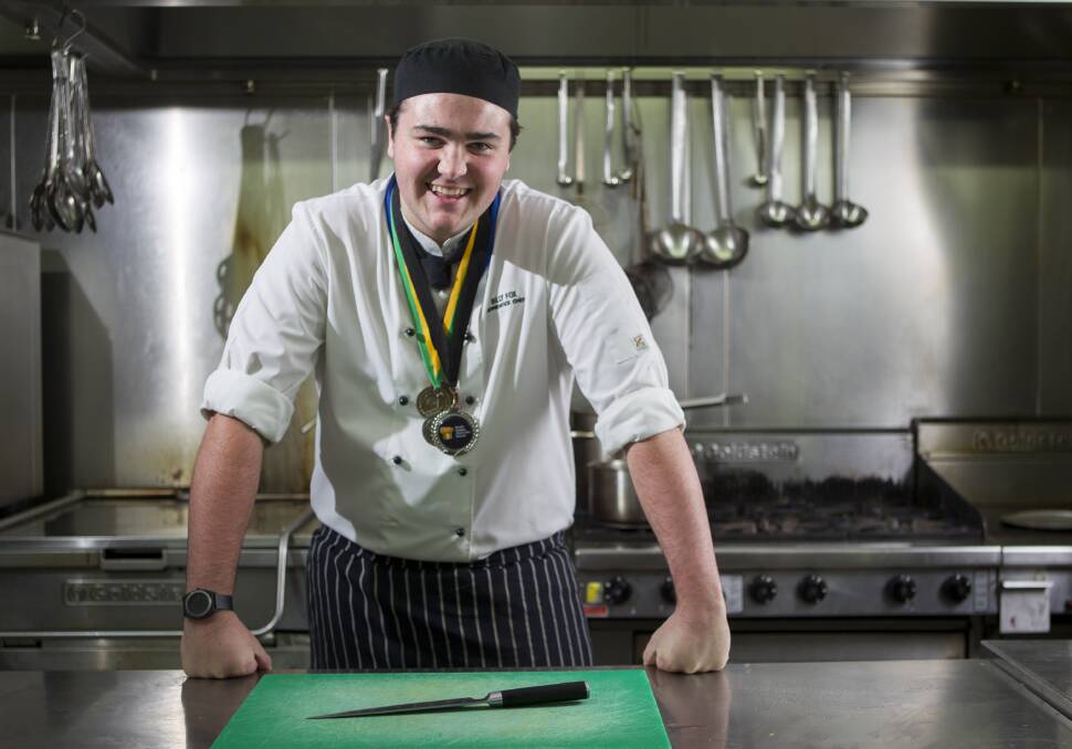 Cooking sensation: Sage Hotel apprentice Billy Fox was named Apprentice of the Year on Friday at the Illawarra region section of the Vocational Training Committee's 2016 NSW Training Awards.


