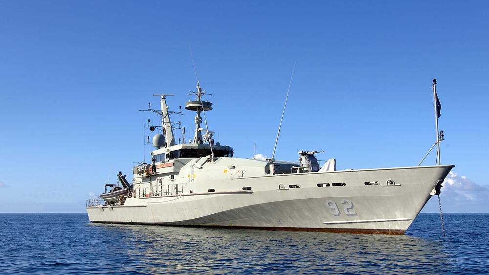 Rare sight: HMAS Wollongong and its crew of 21 are being given Freedom of Entry to the city she is named after this Sunday from 10.45 in MacCabe Park and then up Church Street into the Mall.

