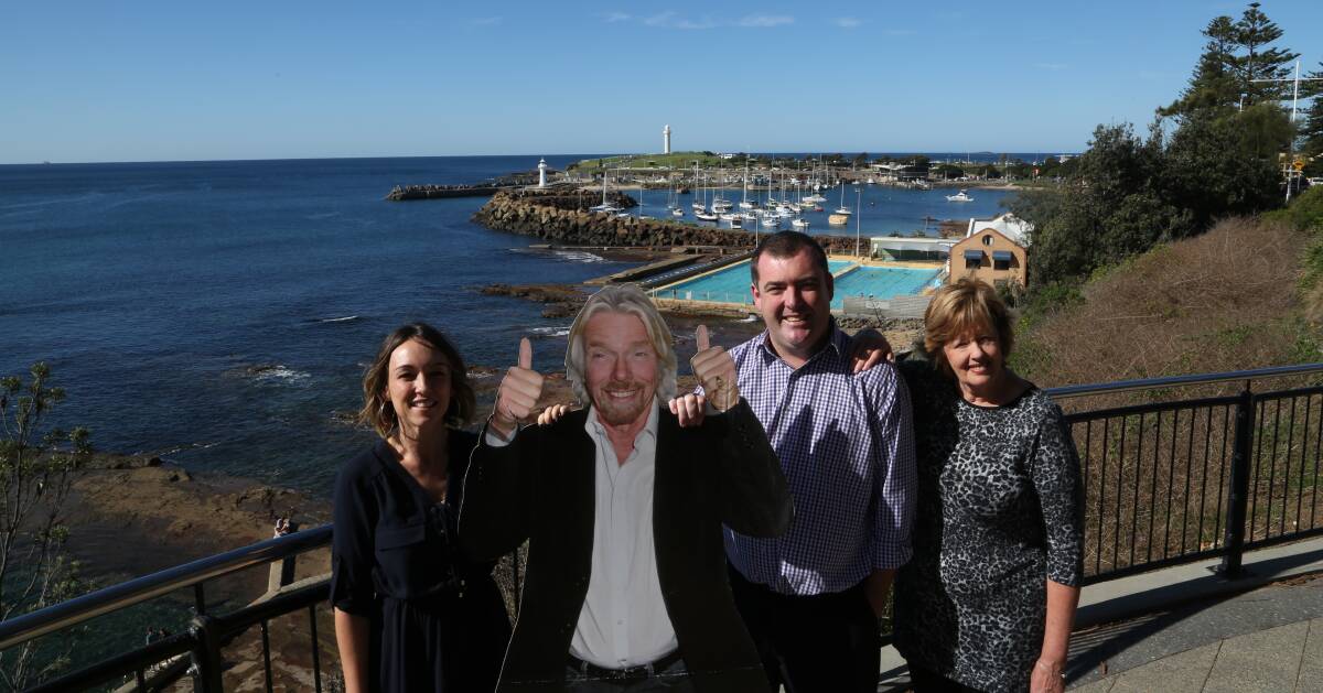 Inivation: Lisa Burling, Mark Sleigh and Glenda Papac are among those who would like Sir Richard Branson to visit Wollongoog. Picture: Greg Ellis.