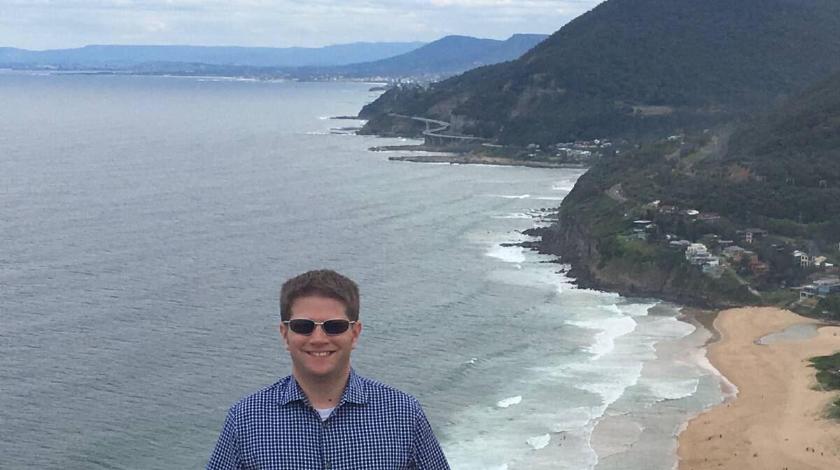 Impressive view: Royal Caribbean Inventory, Planning and Deployment director Marc Millar at Bald Hill. Picture: Destination Wollongong.

