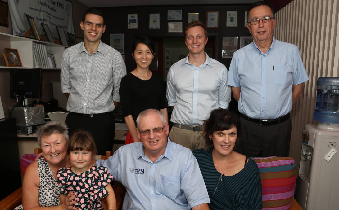 Anniversary: Some of the CTPM Wollongong team Nelson Rodrigues, Zoe Zhou, Chris Polzot, Juan Medina (back row) and Debbie Kennedy, Elsie Rowan, Ross Kennedy and Samantha Rowan (front row). Picture: Greg Ellis.
