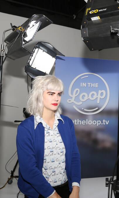 Rising star: Bec Sandridge, 25, in the Relativity studio in Wollongong for an In The Loop interview. Picture: Greg Ellis.