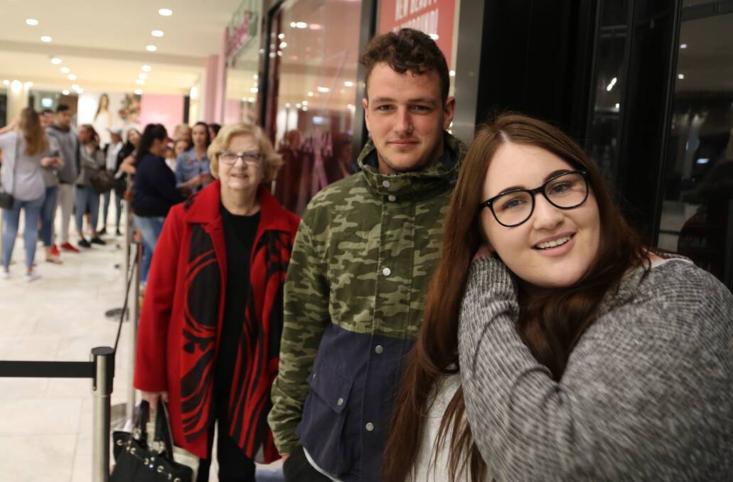 Crystal McGuire and Cody Smith, of Nowra, arrived at Mecca Maxima at 2am. Picture: Greg Ellis.
