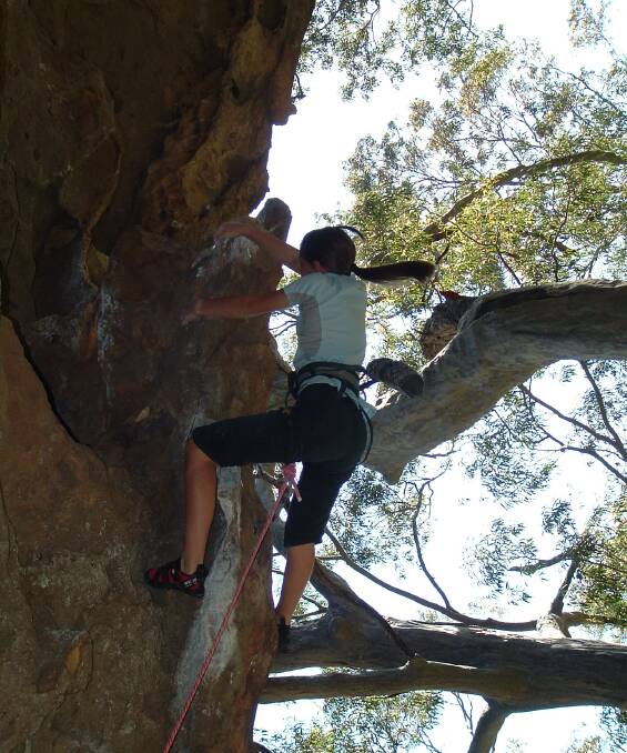 Young adventurer: Rock climbing is a love for Parrys Raines who enjoys getting out in nature. 