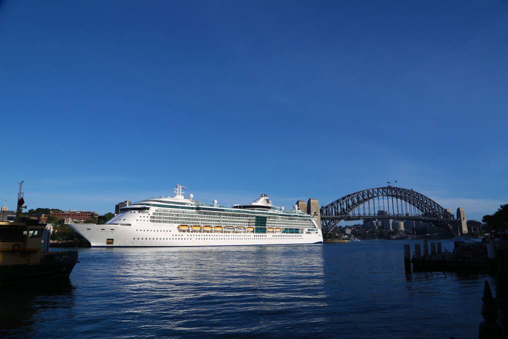 12 days to go: Radiance of the Seas arriving at Circular Quay in Sydney Harbour on Sunday exactly two weeks to the minute of when it is due to arrive dock at Berth 105 in Port Kembla on October 30. Picture: Greg Ellis.