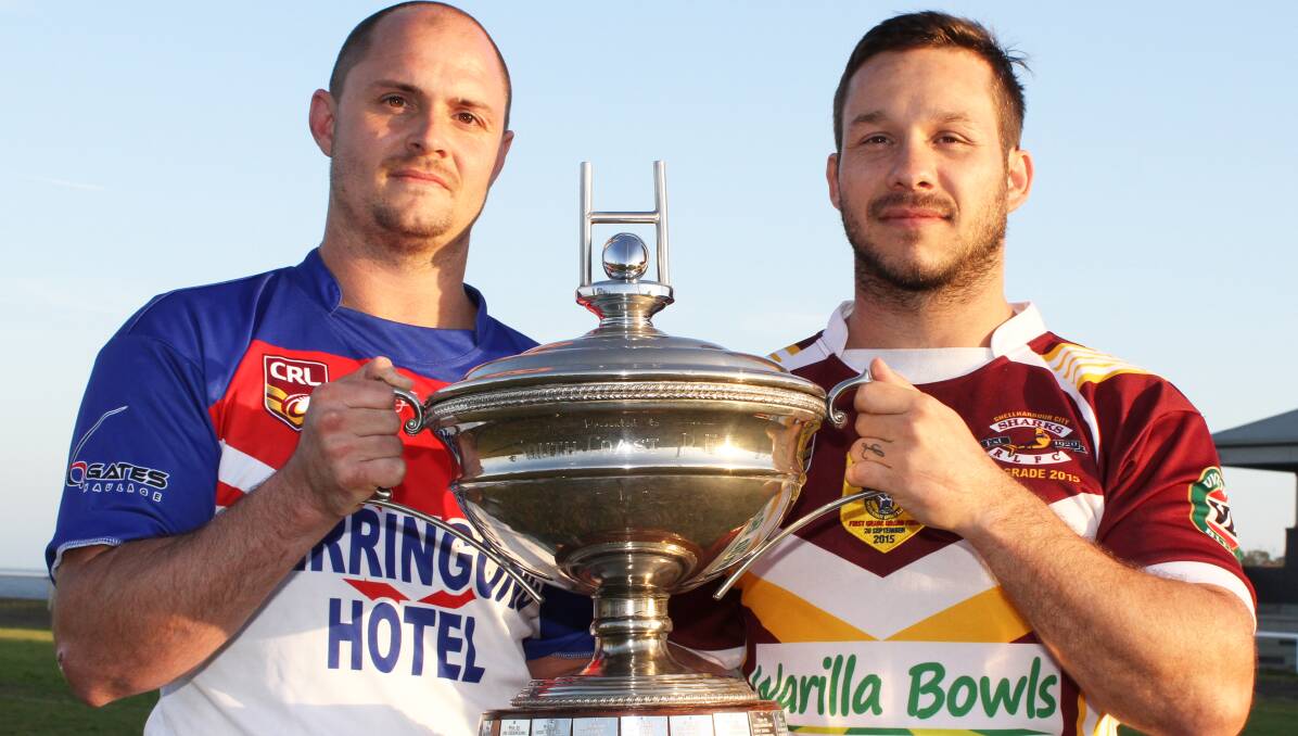 Up for grabs: Gerringong captain Brad Davidson (left) and Shellharbour skipper Hans Schuster will lead their teams into Sunday's grand final.