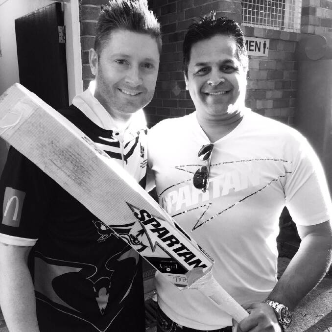 Sharma with former Australian test captain Michael Clarke
