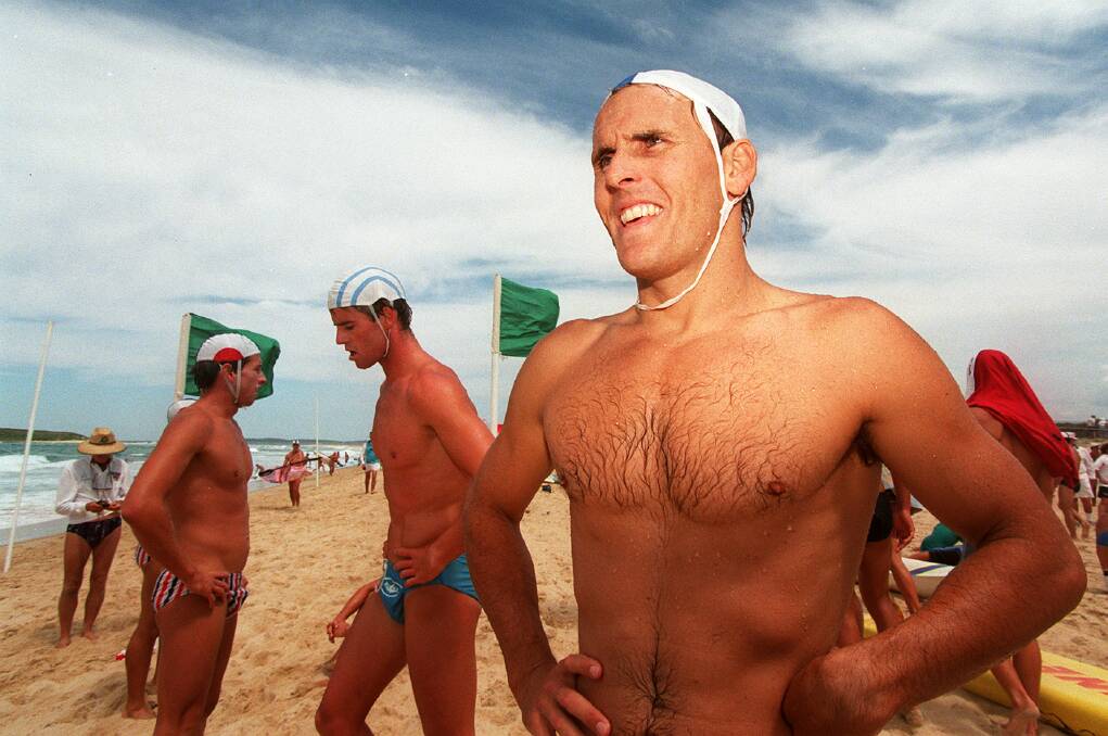 'CHAMPION': Dean Mercer during an ironman event at Windang beach in 1999. Picture: Sylvia Liber