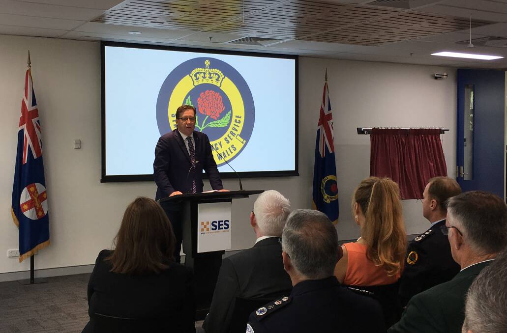 NSW Emergency Services Minister Troy Grant officially opens the new NSW SES headquarters, on Burelli Street in Wollongong, on Friday morning. Picture Andrew Pearson
