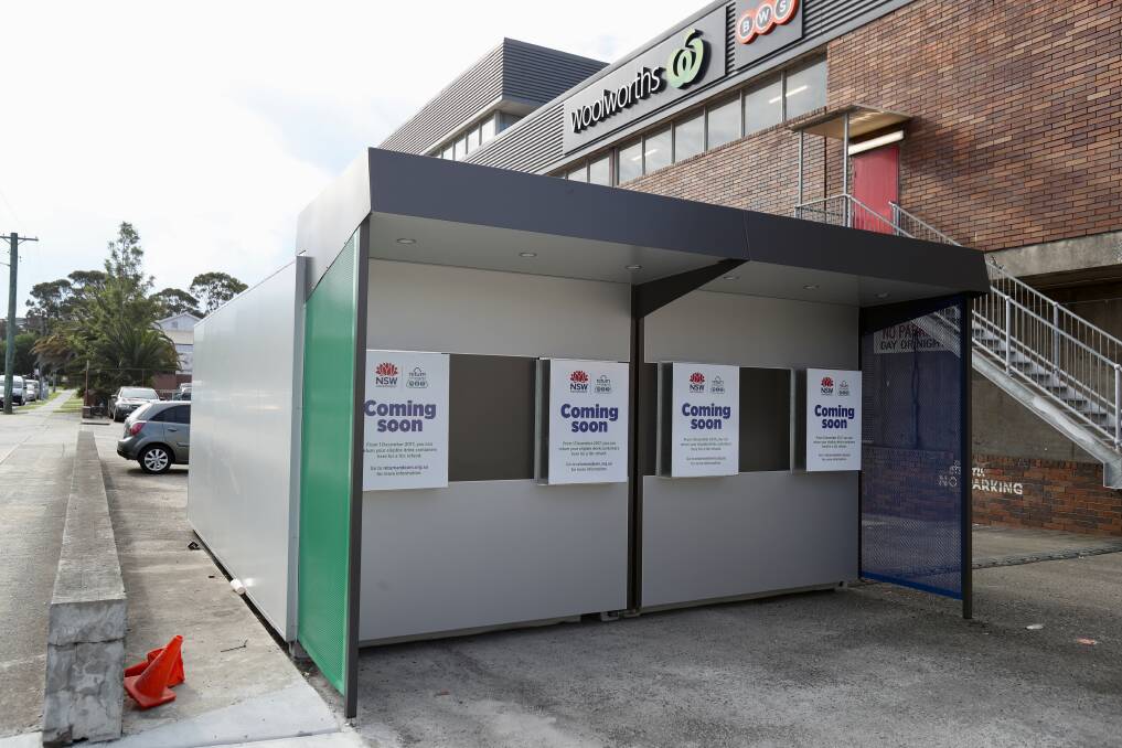 A reverse vending machine on the Stewart Street side of Woolworths Wollongong. Picture: Adam McLean