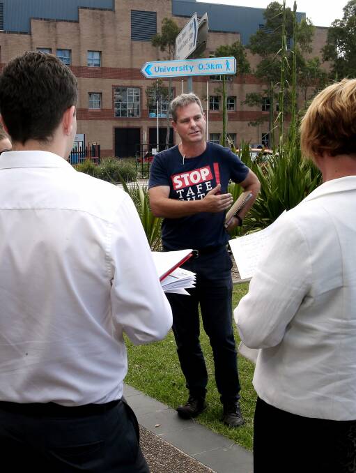 NOT GOOD ENOUGH: NSW Teachers Federation TAFE organiser Rob Long talks about the sector's woes while at the Wollongong campus earlier this year. Picture: Kirk Gilmour