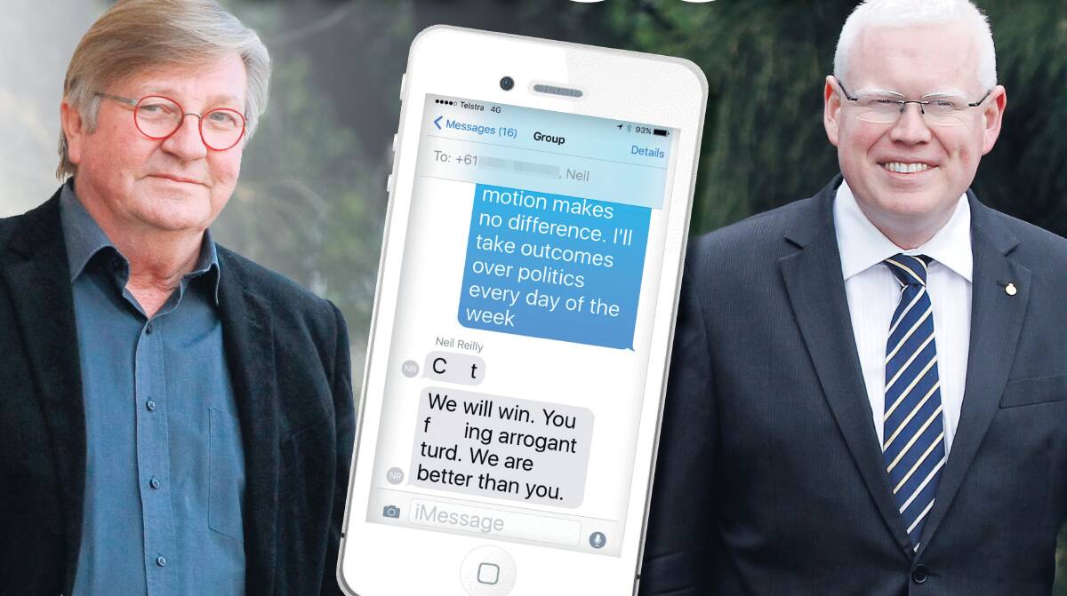 ‘You f---ing arrogant turd’: councillor’s merger text