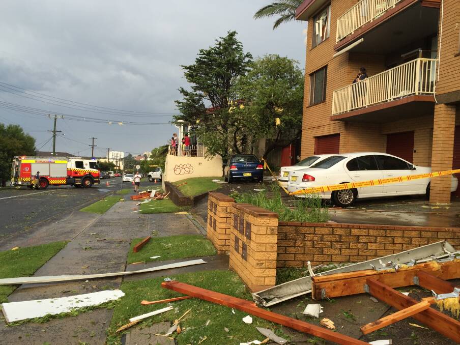The scene on New Dapto Road, Wollongong. Picture: Desiree Savage.