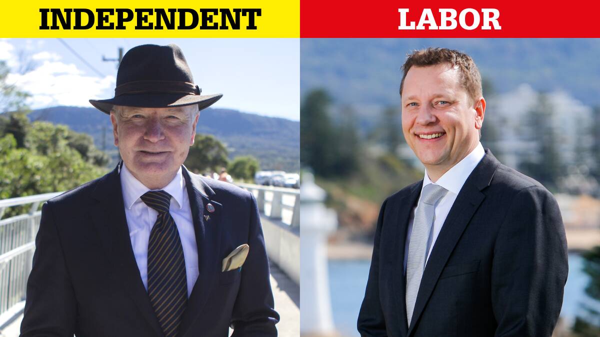 LOCKED IN: Independent candidate, and Wollongong lord mayor, Gordon Bradbery (left) and Labor's Paul Scully will vie for a spot in State Parliament at the November 12 Wollongong byelection. Pictures: Christopher Chan, Adam McLean