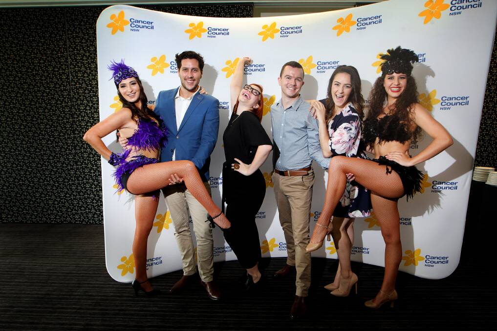 LET'S DANCE: Rebecca Virtu (left), Nathan Brown, Isobel Foye, Mercury journalist Andrew Pearson, Brittany Doyle and Jessica Kuit. Picture: Sylvia Liber